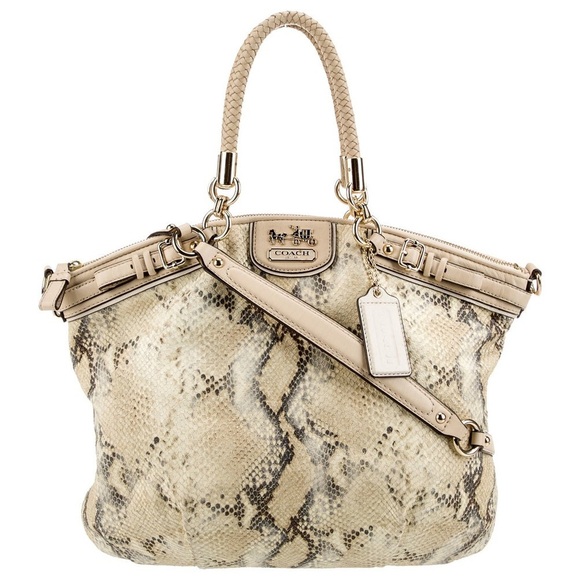 Limited Edition Coach Madison Lindsey python embossed handbag. Authentic - Picture 1 of 6